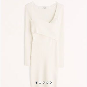 Long-Sleeve Wrap-Front Mini Sweater Dress A&F